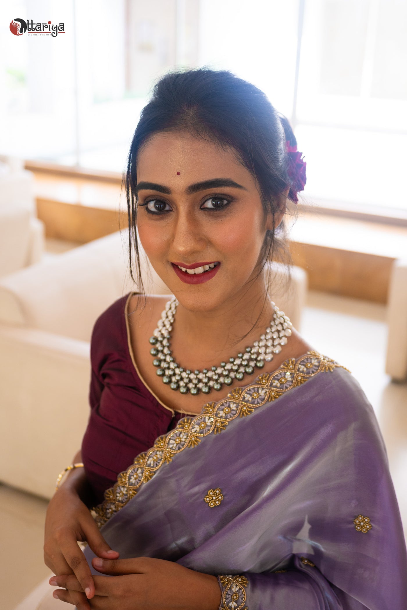 Celestial Charm Zardosi Silk Saree - Uttariya