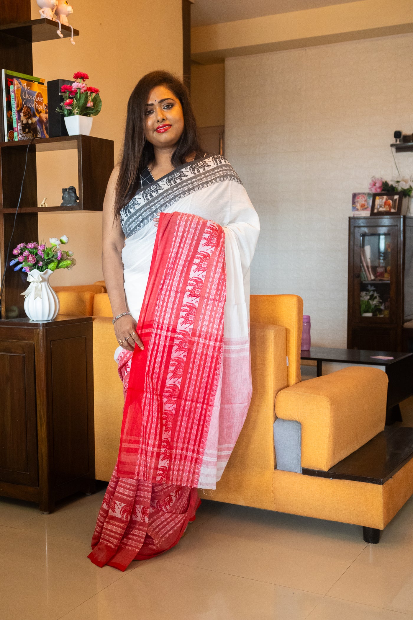 Bengali Tradition Monoroma Pure cotton Saree - Uttariya