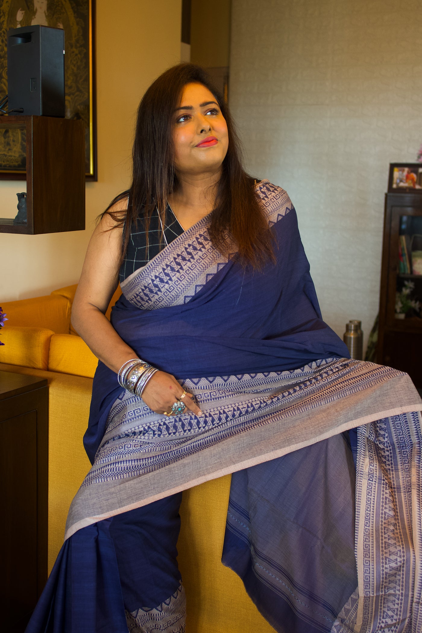 Sunset Serenity Cotton Saree - Uttariya