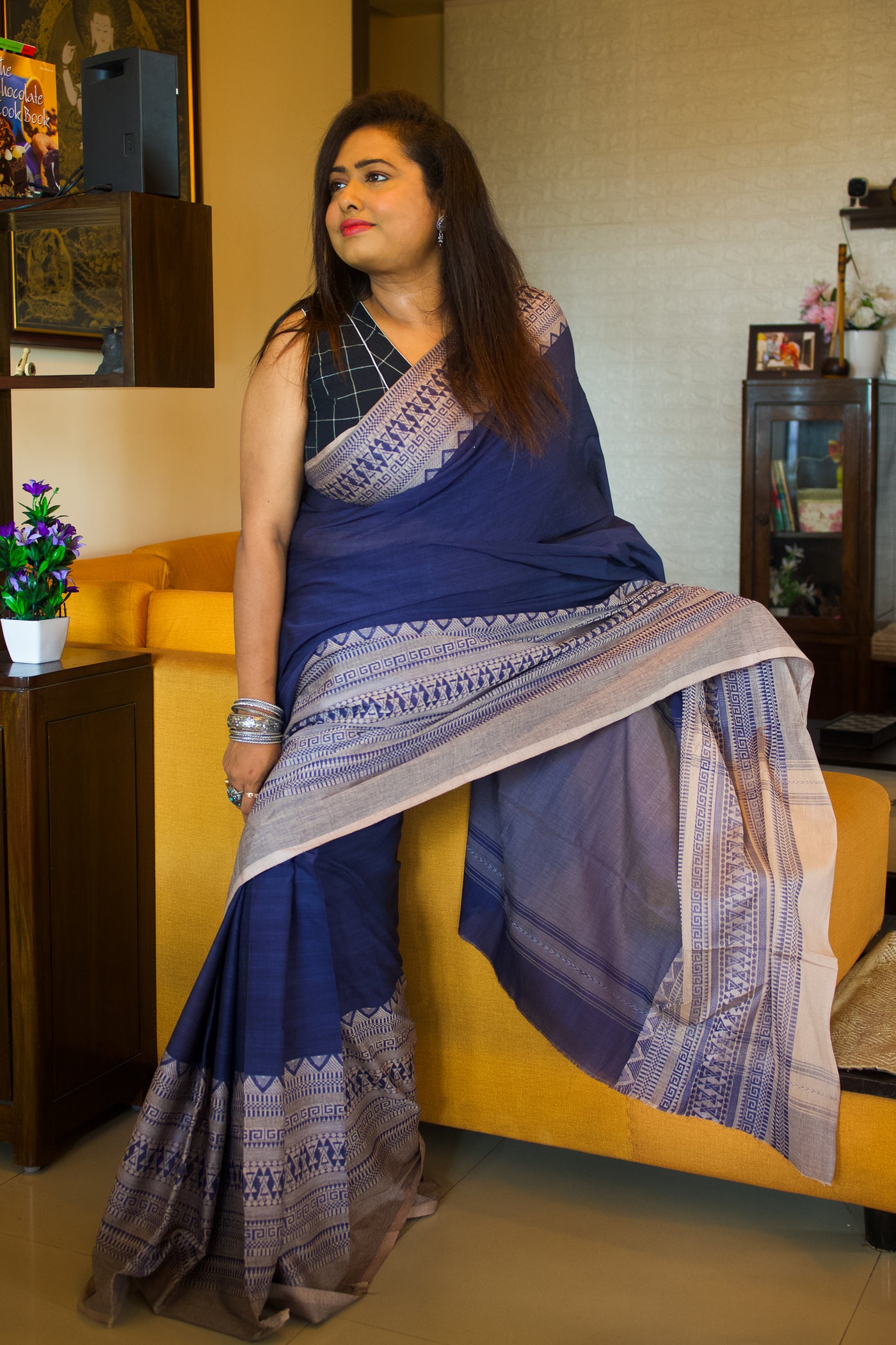 Sunset Serenity Cotton Saree - Uttariya