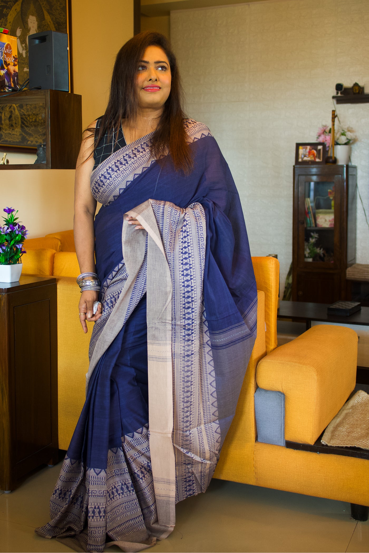 Sunset Serenity Cotton Saree - Uttariya