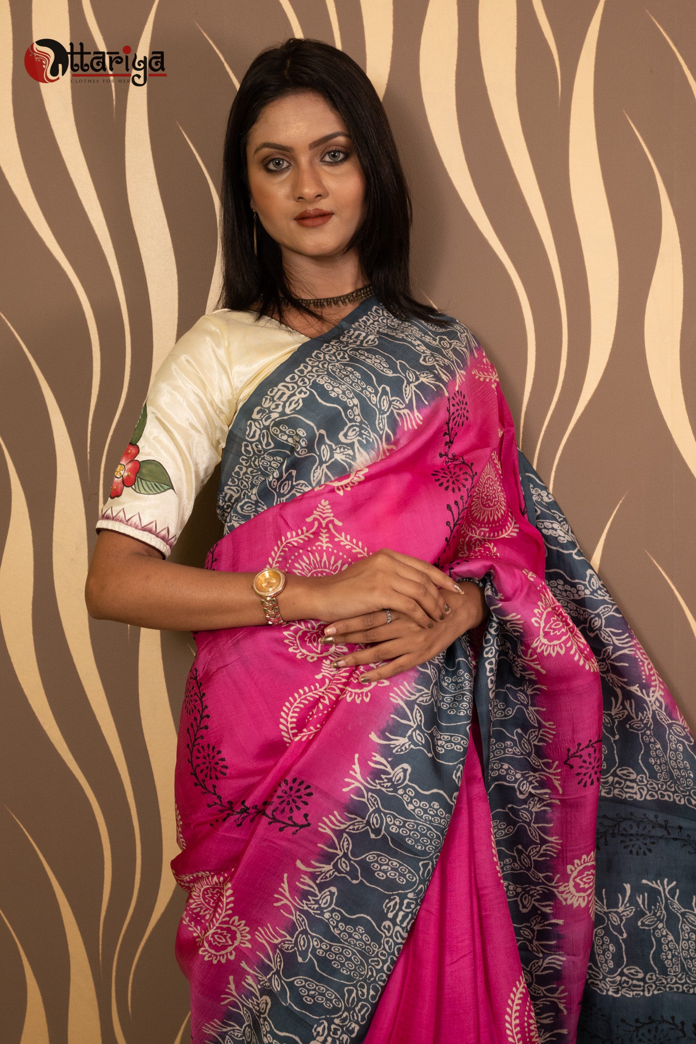 Latest Pure Silk Saree in Blue Color Online on dvanza 2022 dvz0003390