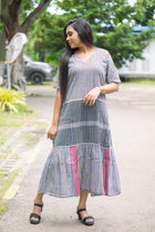 Palash Gamcha Tiered Maxi Dress