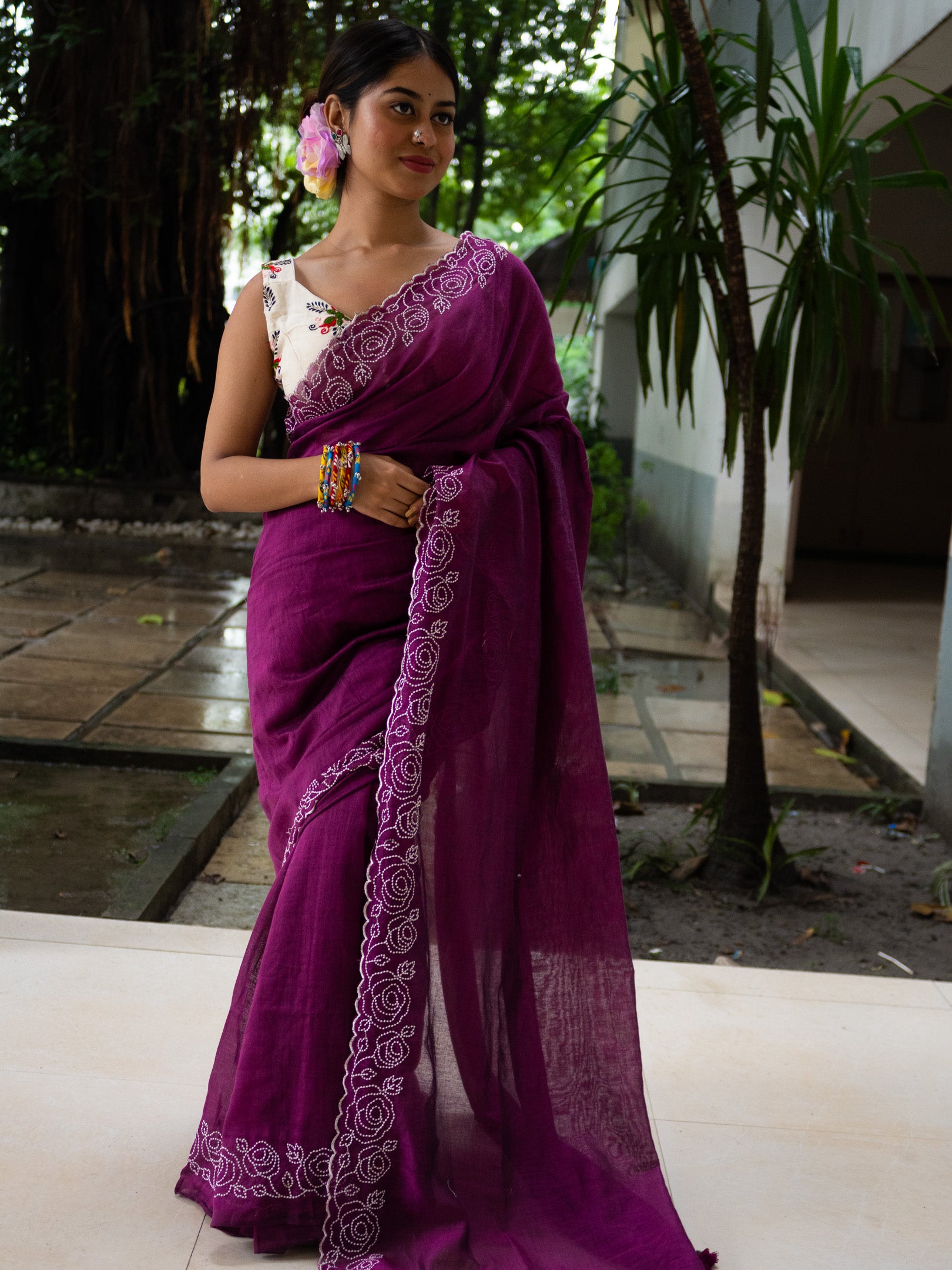 Jamn a shyam Rose Saree