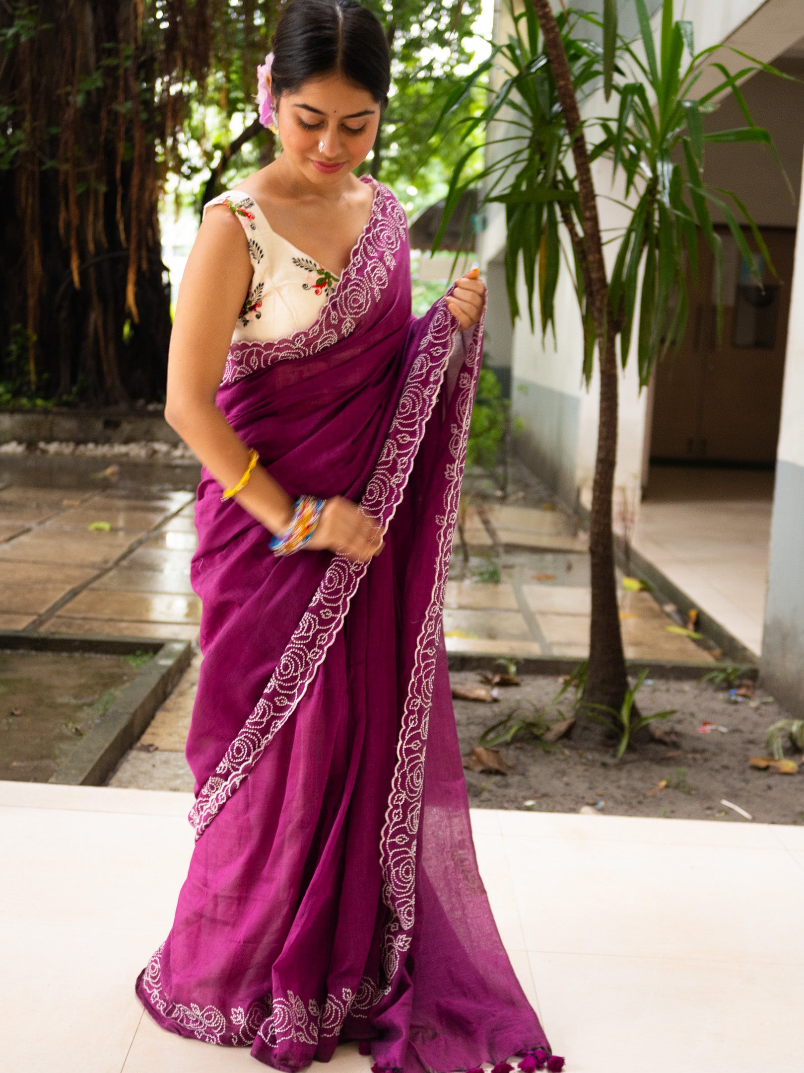 Jamn a shyam Rose Saree