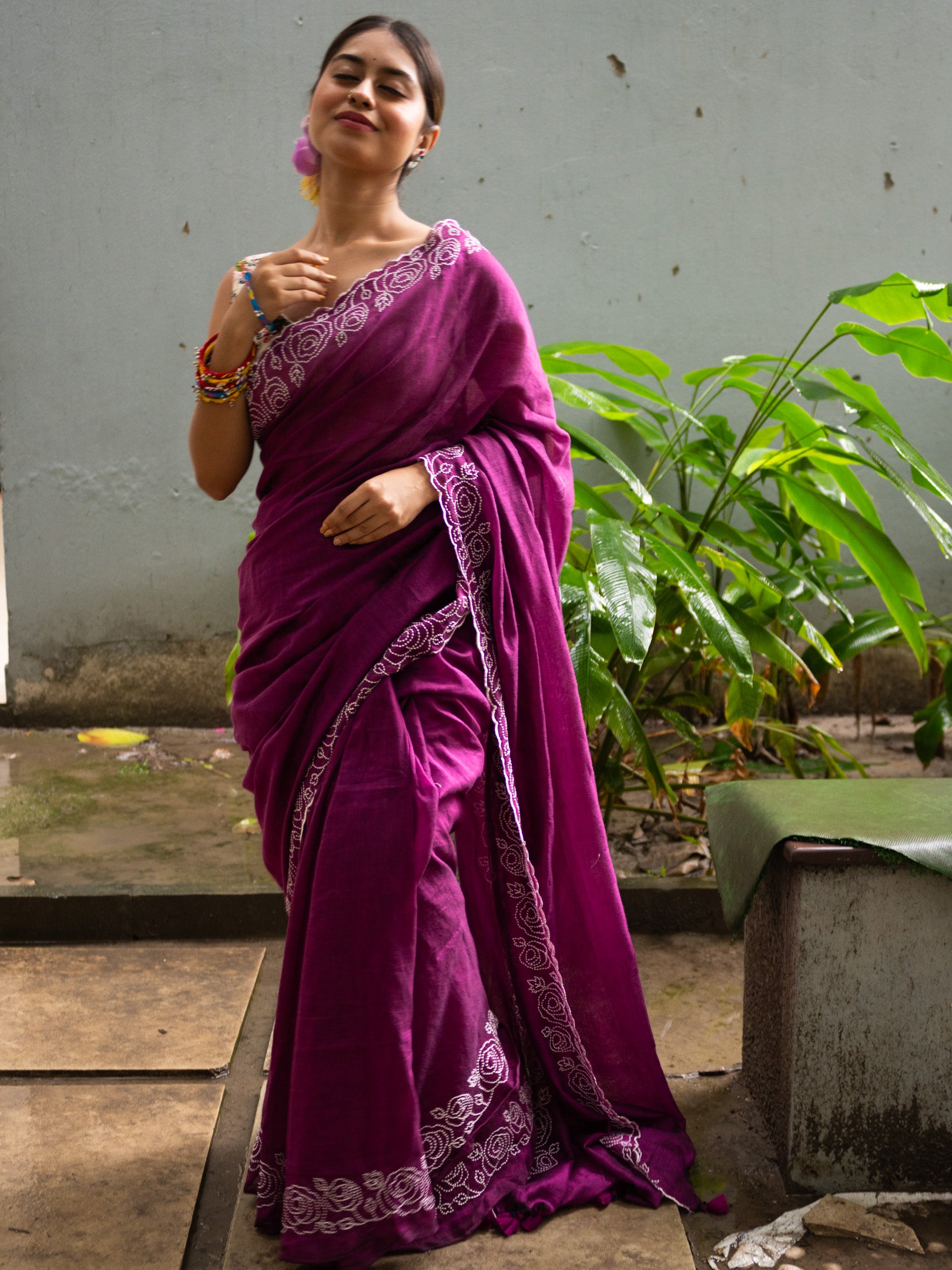 Jamn a shyam Rose Saree