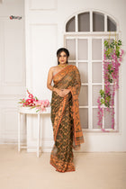 Forest Dhakai Jamdani Saree - Uttariya