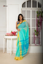Lime pink bud saree - Uttariya