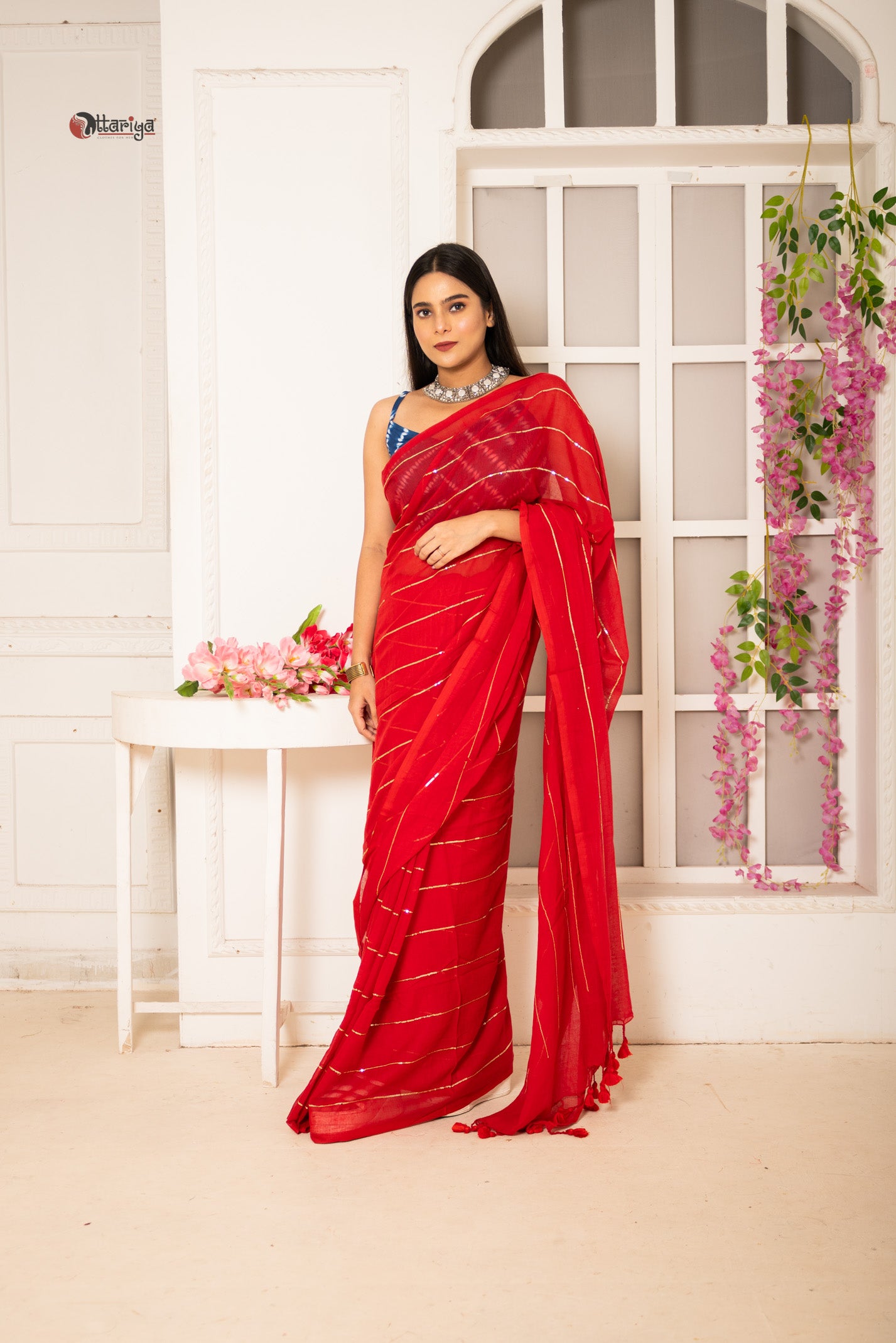 Red Sitara Saree