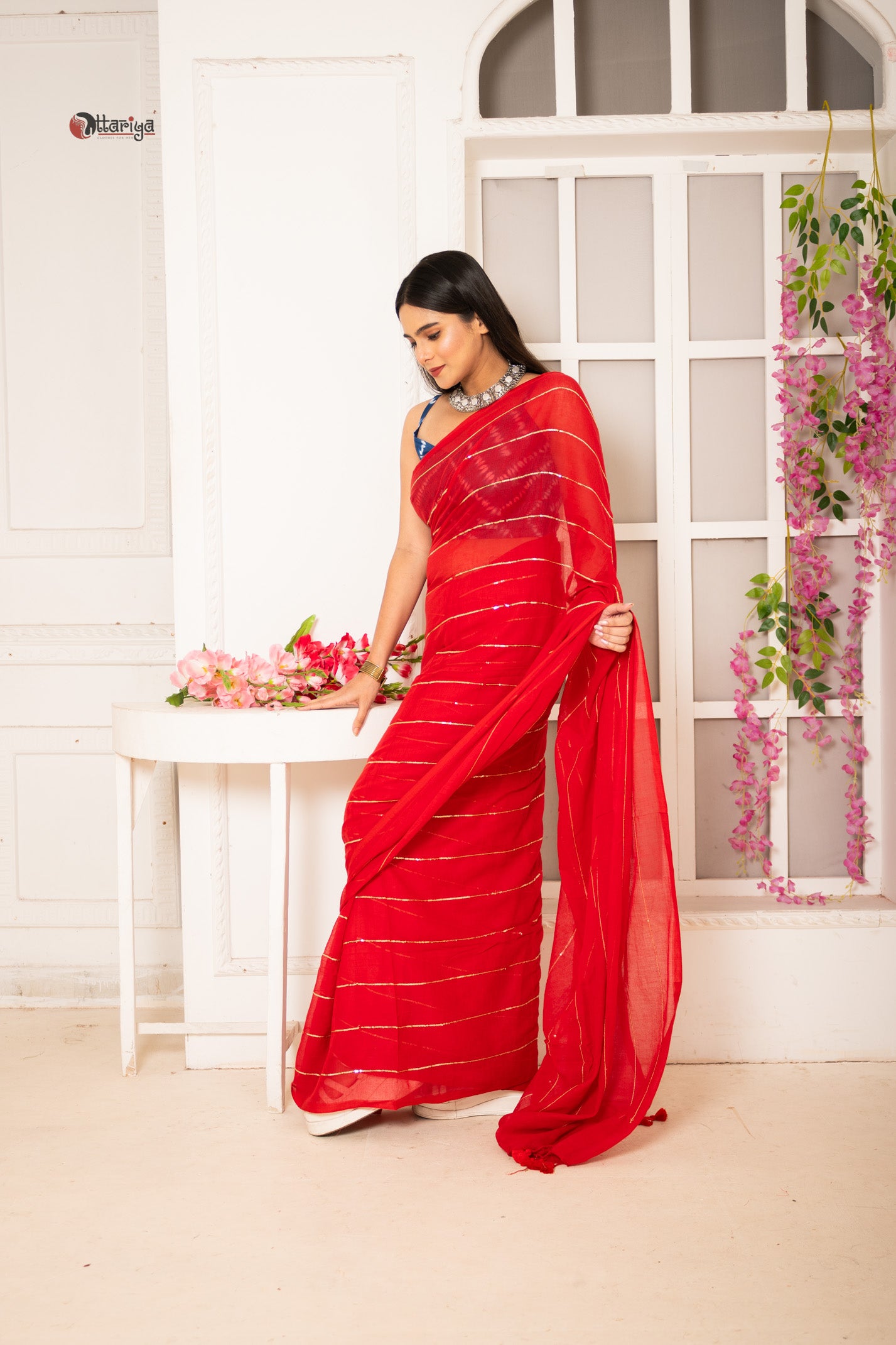 Red Sitara Saree