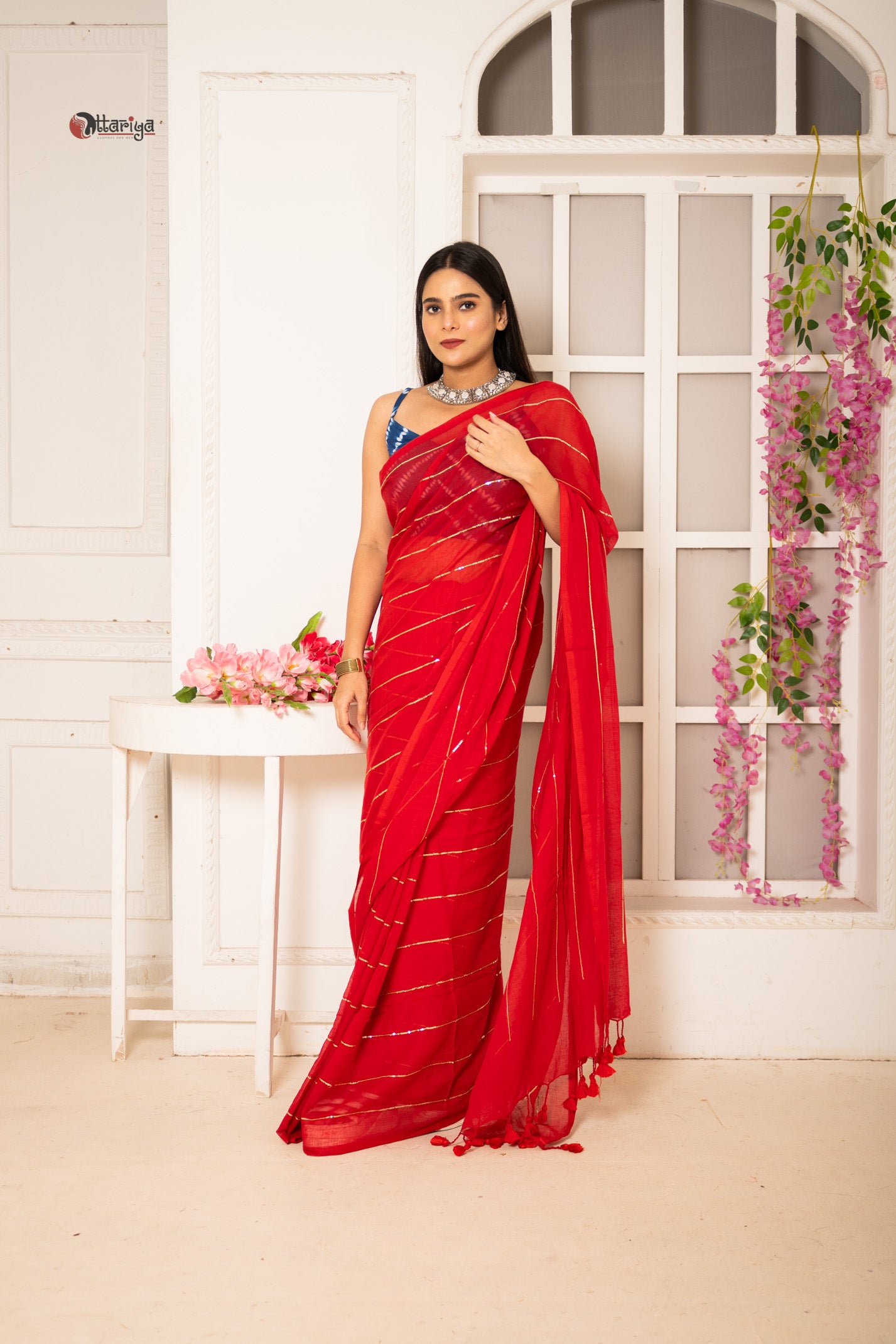 Red Sitara Saree