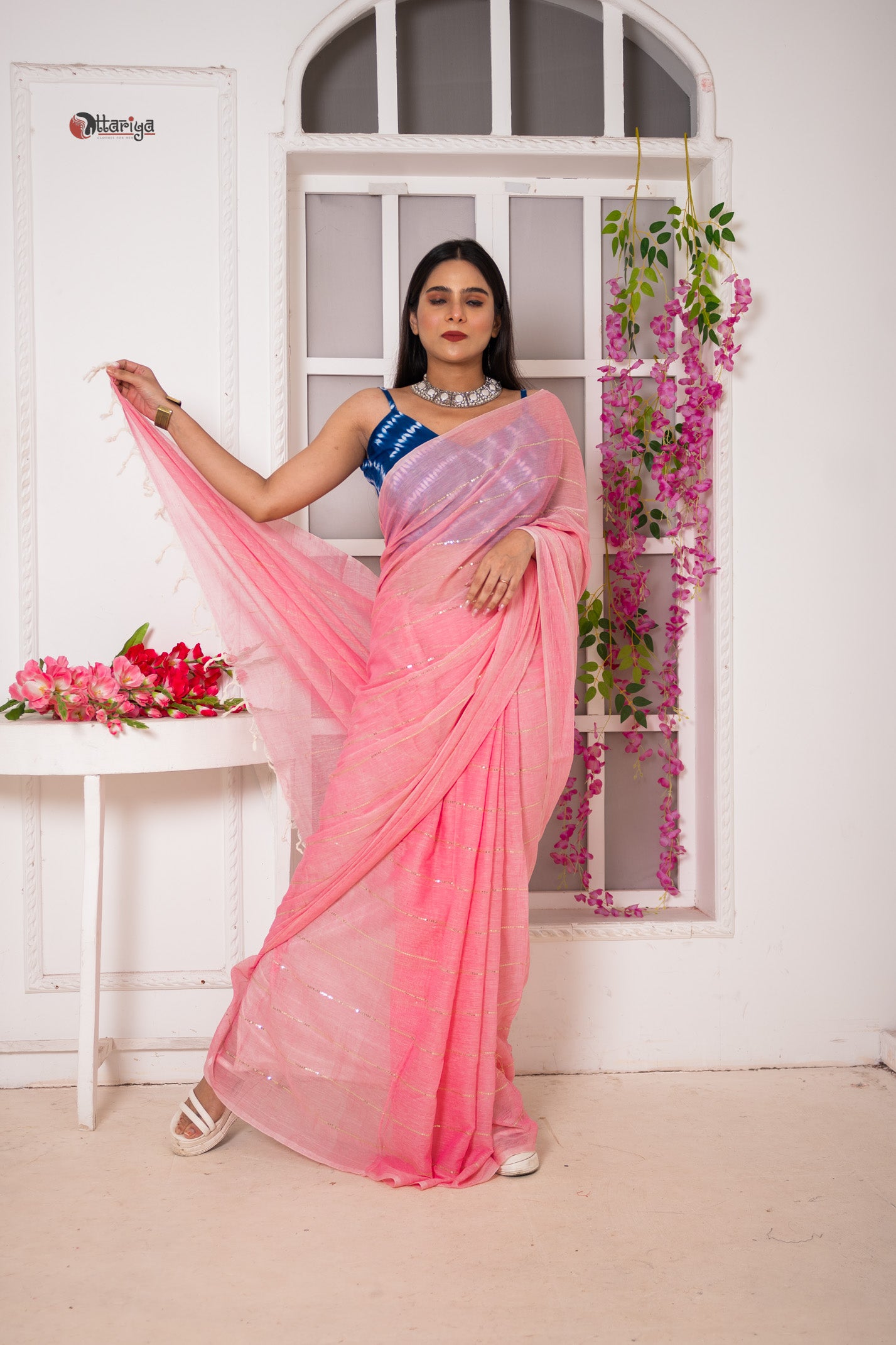 Rose Gulal Saree