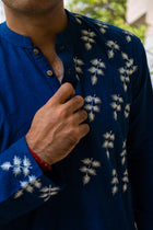 Indigo Khadi Long kurta - Uttariya