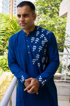 Indigo Khadi Long kurta - Uttariya