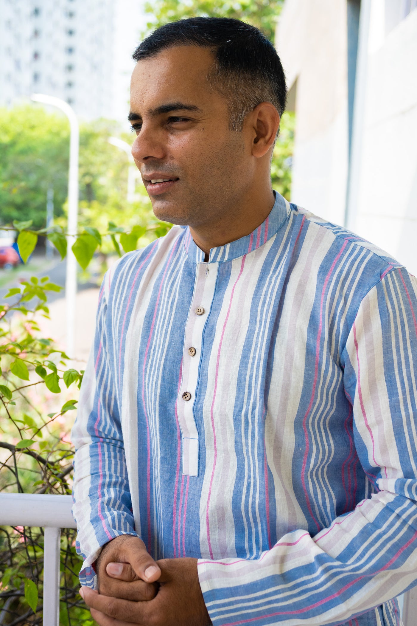 Pure handloom cotton organic kurta - Uttariya