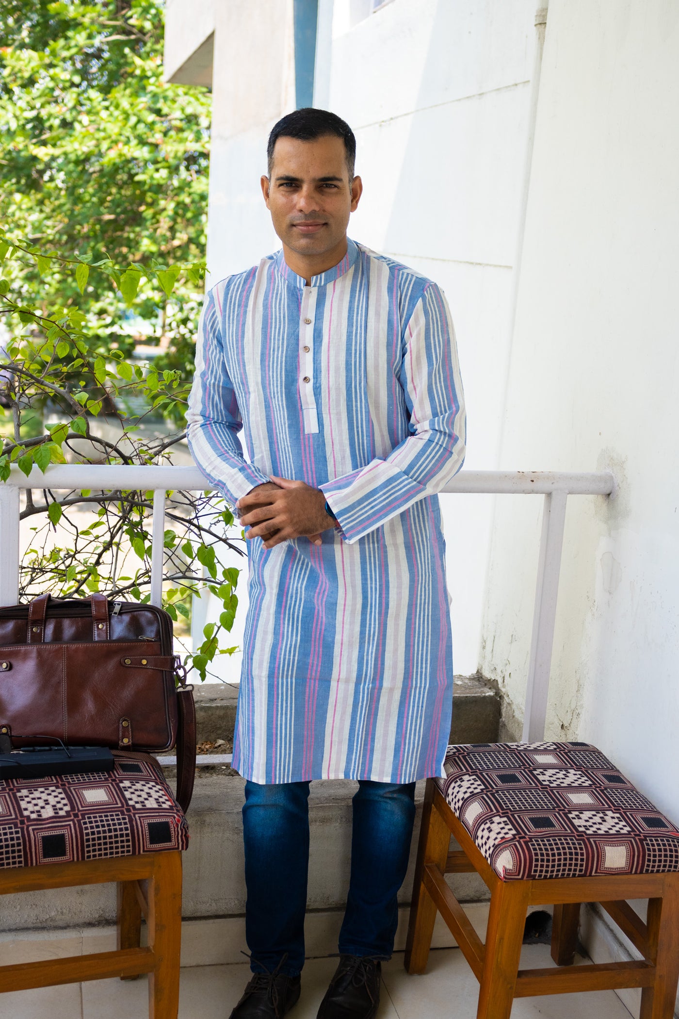 Pure handloom cotton organic kurta - Uttariya