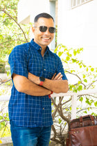 Blue casual office wear shirt - Uttariya