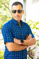 Blue casual office wear shirt - Uttariya