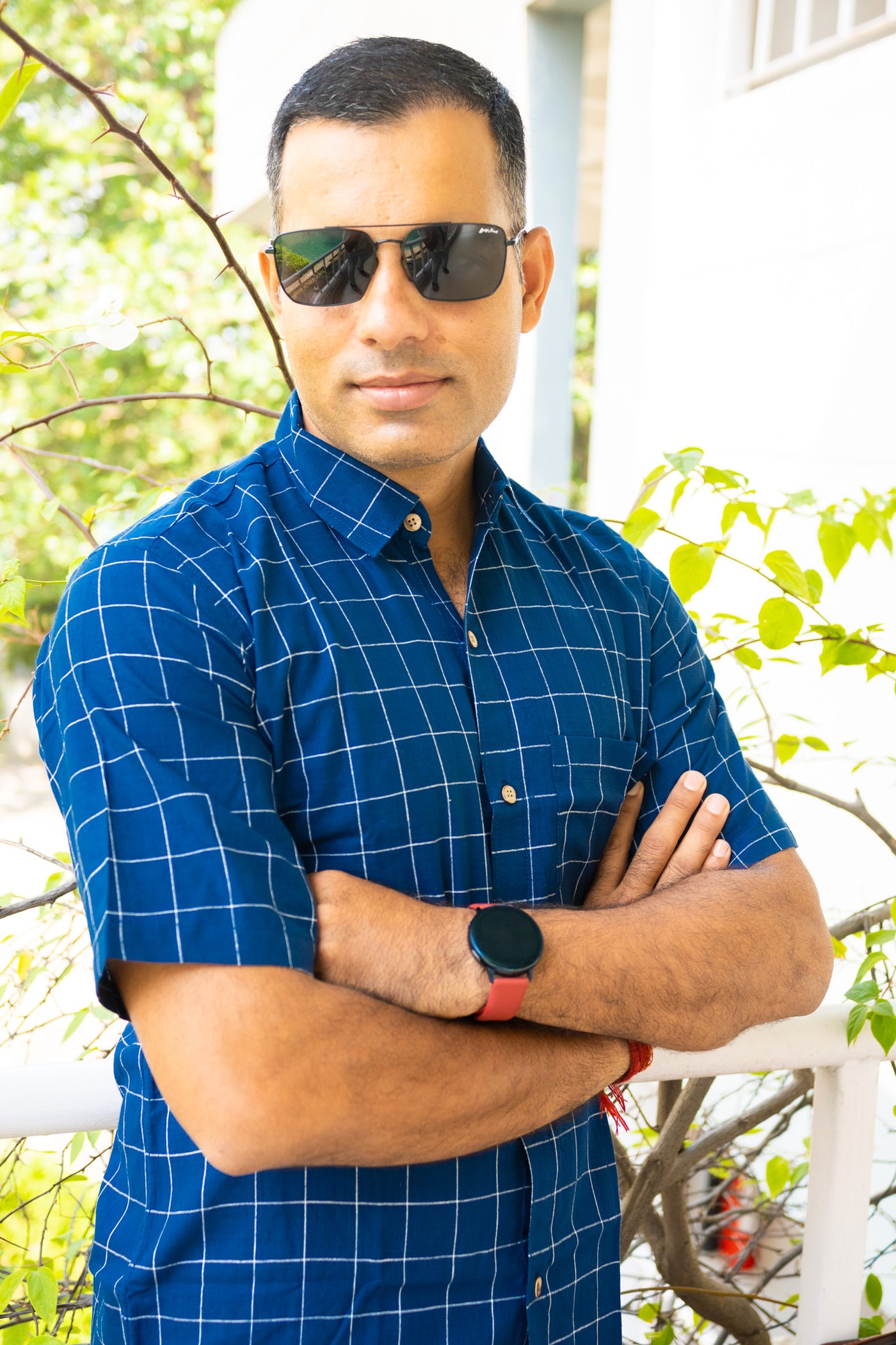 Blue casual office wear shirt - Uttariya