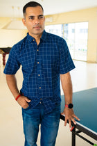 Blue casual office wear shirt - Uttariya