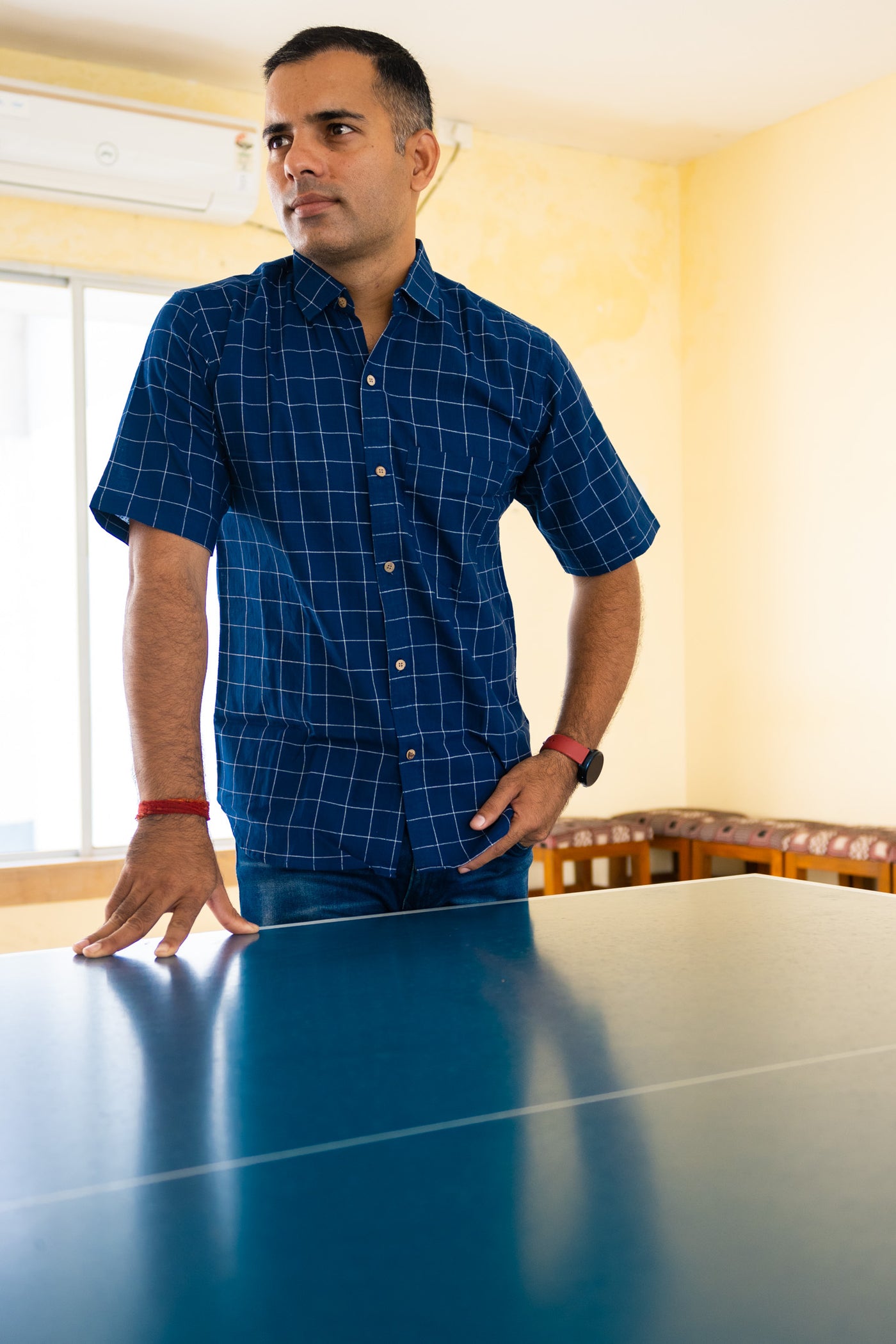 Blue casual office wear shirt - Uttariya