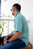 Sea Green Check Shirt - Uttariya