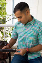 Sea Green Check Shirt - Uttariya