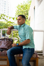 Sea Green Check Shirt - Uttariya