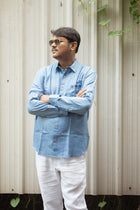 Damodar  Hand Embroidered Linen Shirt