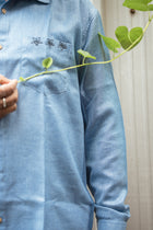 Damodar  Hand Embroidered Linen Shirt