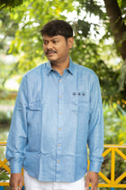 Damodar  Hand Embroidered Linen Shirt