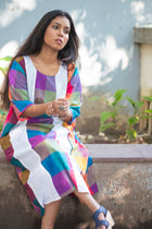 Rongini Gamcha Weave Panelled Midi Dress
