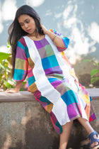 Rongini Gamcha Weave Panelled Midi Dress
