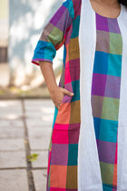 Rongini Gamcha Weave Panelled Midi Dress