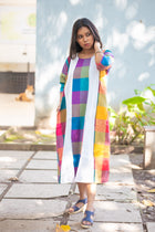 Rongini Gamcha Weave Panelled Midi Dress