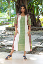 Shyamoli Gamcha Weave Panelled Midi Dress