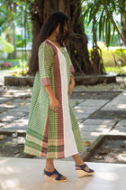 Shyamoli Gamcha Weave Panelled Midi Dress