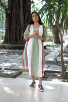 Shyamoli Gamcha Weave Panelled Midi Dress