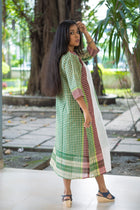 Shyamoli Gamcha Weave Panelled Midi Dress