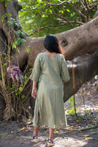 Lata Hand Embroidered Linen Dress