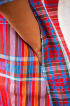 Baishakhi Gamcha Weave Panelled Midi Dress