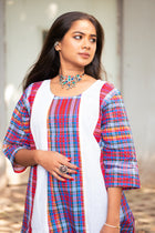 Baishakhi Gamcha Weave Panelled Midi Dress