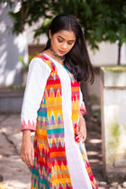 Shikha Gamcha Weave Panelled Midi Dress