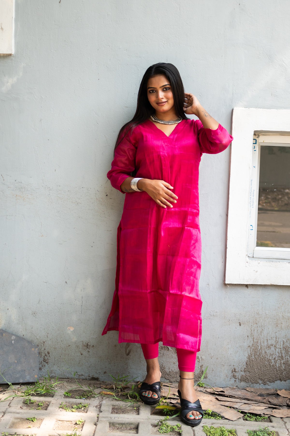 Pink love Tissue Kurti