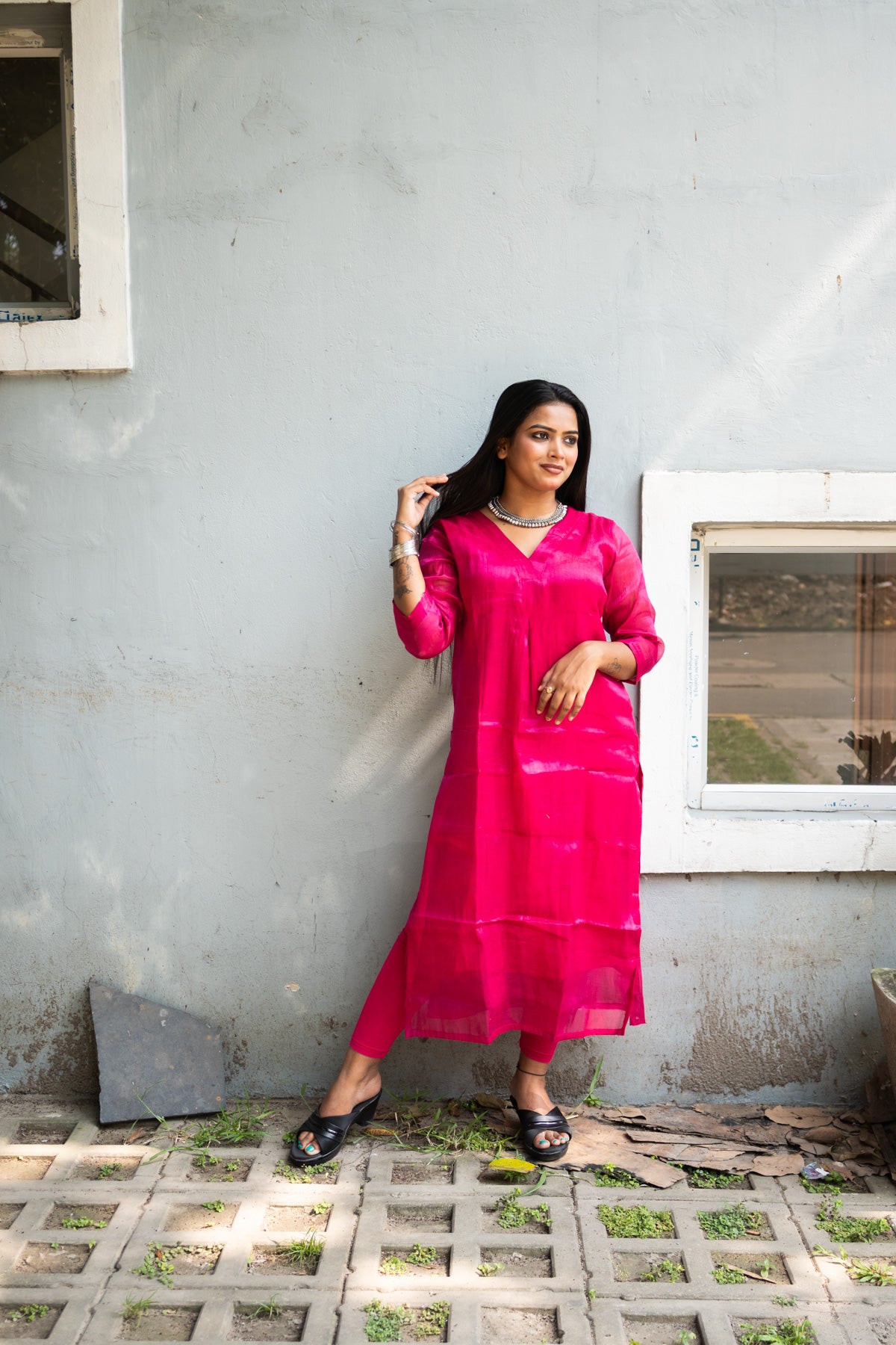 Pink love Tissue Kurti