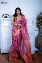 Opulent Orchid Mulberry Drape - Uttariya