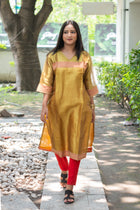 Praval Tissue Silk Kurta - Uttariya