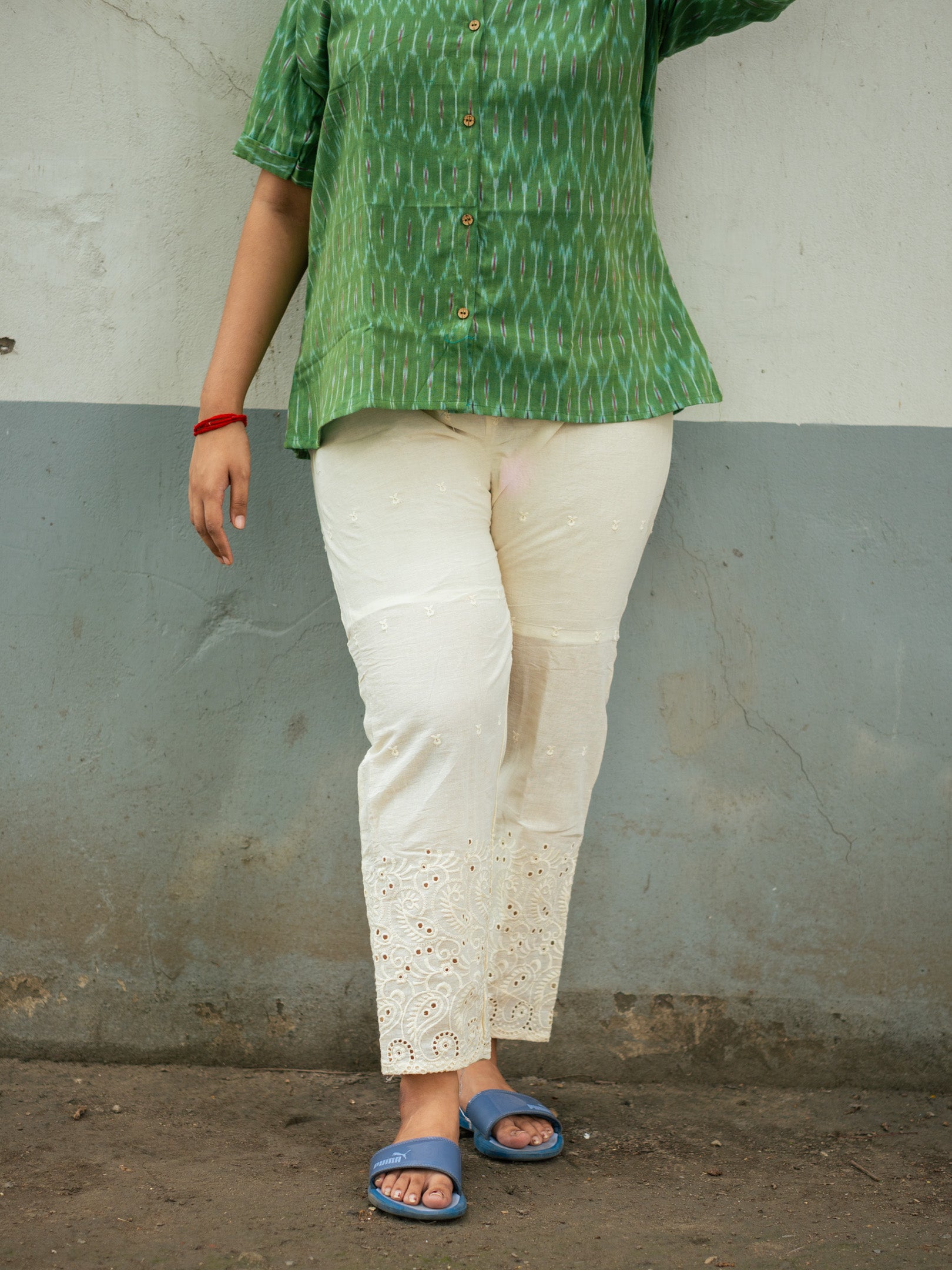 Ikkat Shirt with Khadi Pant