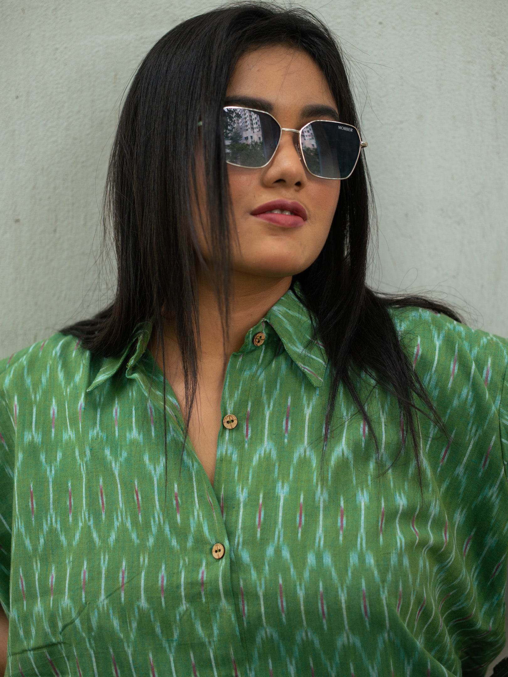 Ikkat Shirt with Khadi Pant