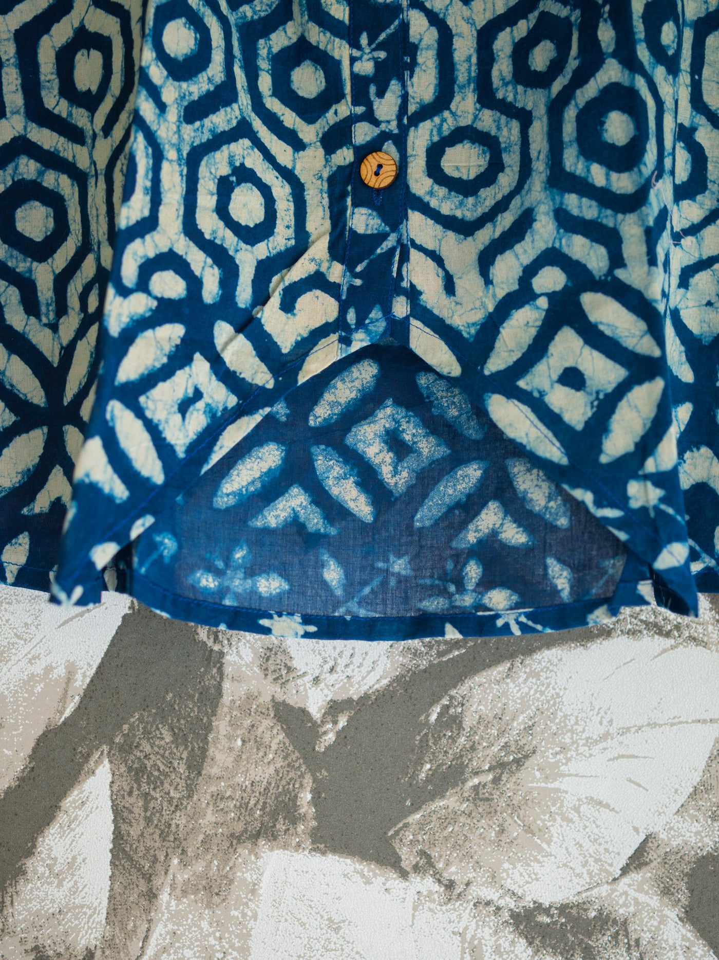 Indigo  Batik Sleeveless Cotton Top